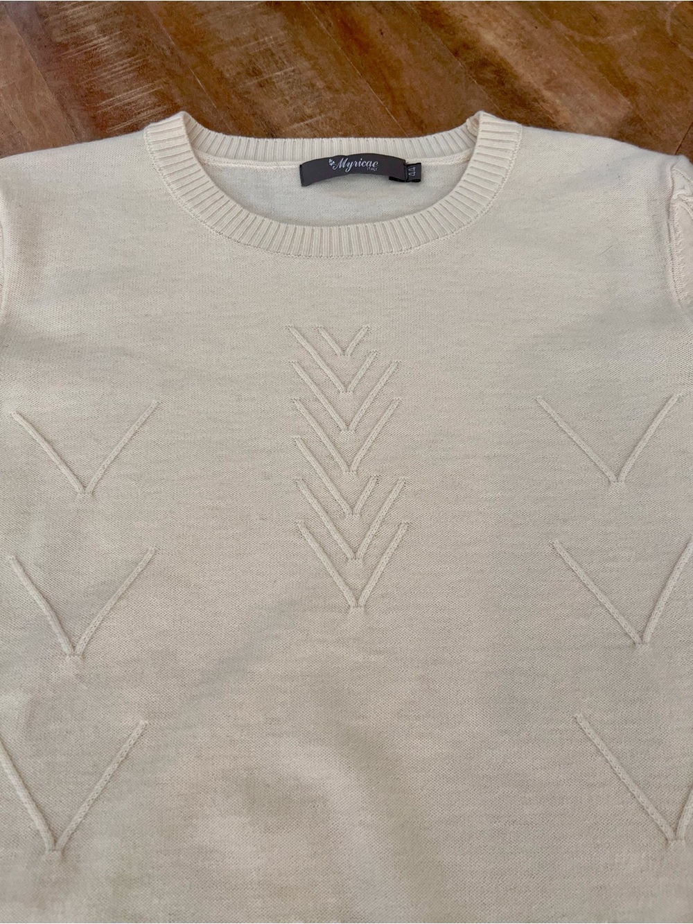 Mystree Cream Crewneck Sweater for Men